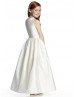 Sweet Ivory Pleated Satin Junior Bridesmaid Dress With Side Pockets